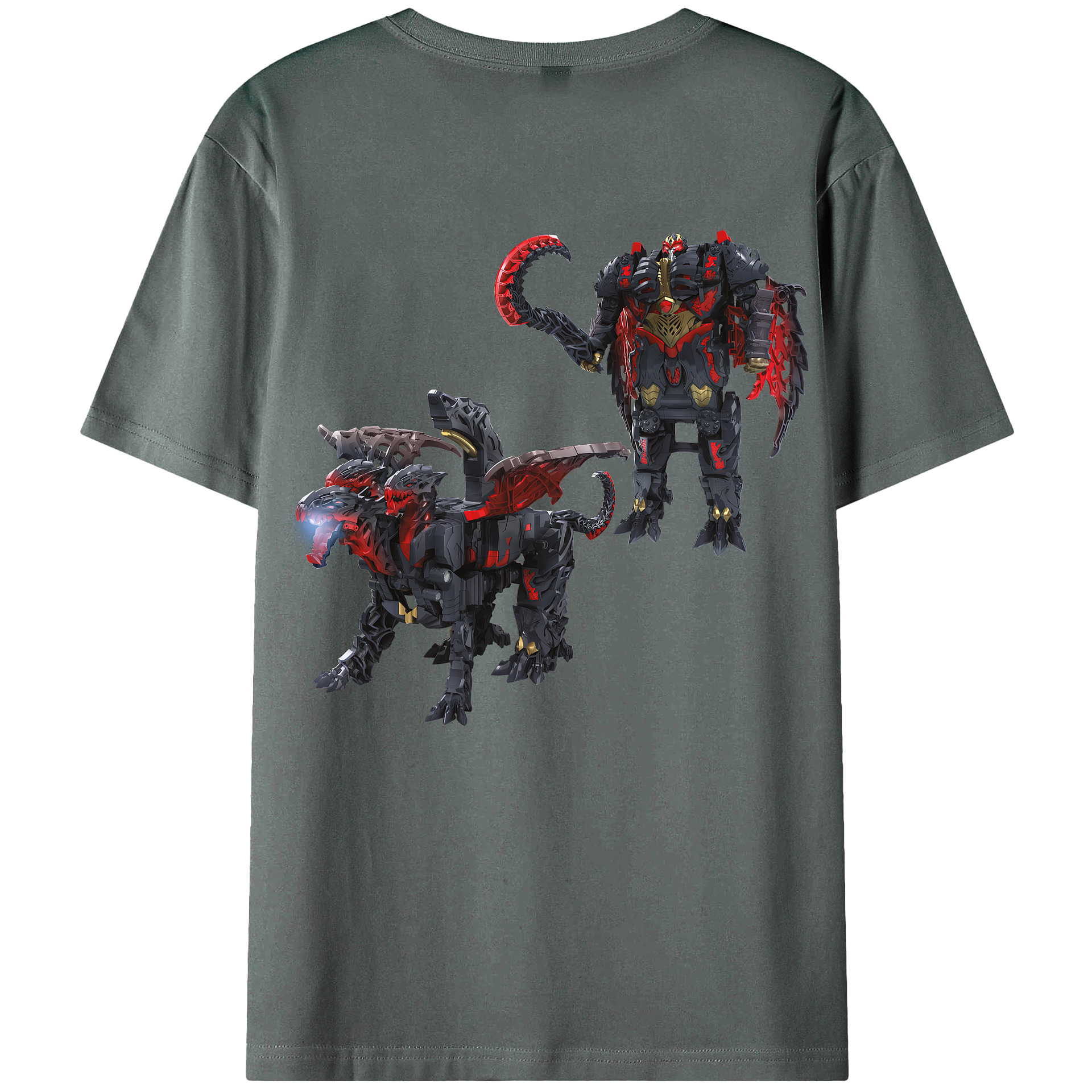 （画像用） Transformers トランスフォーマー 綿100％ メンズ半袖Tシャツ（バックプリント） 通気性